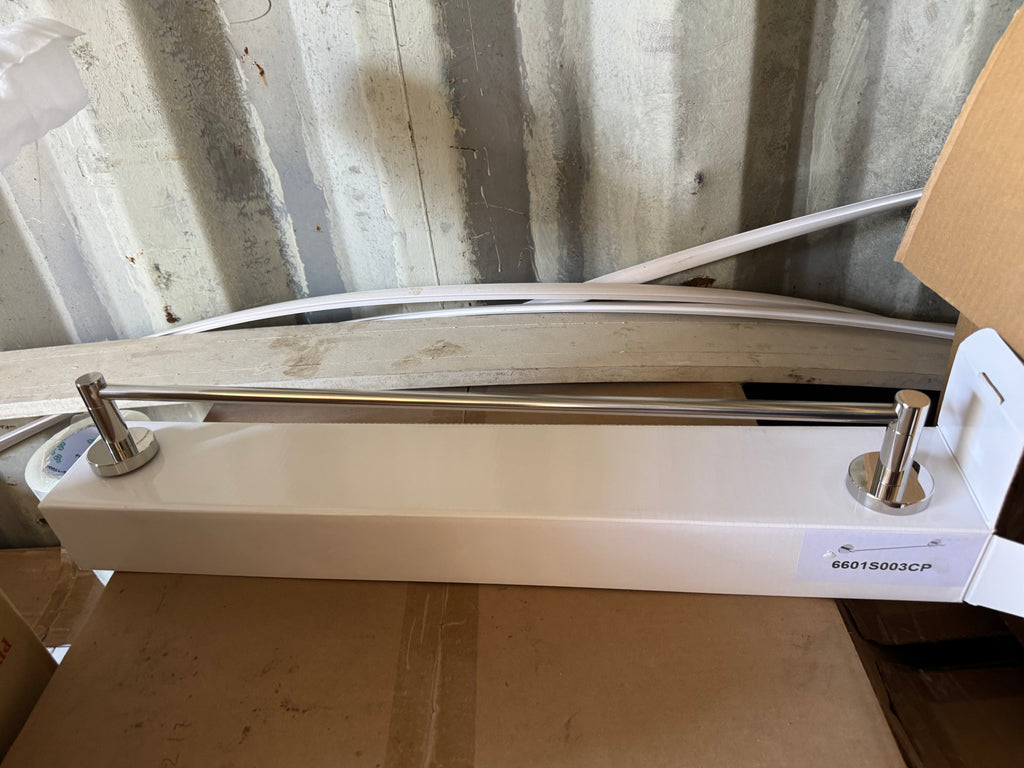 6601X001 Round Chrome Single Towel Bar – 60cm