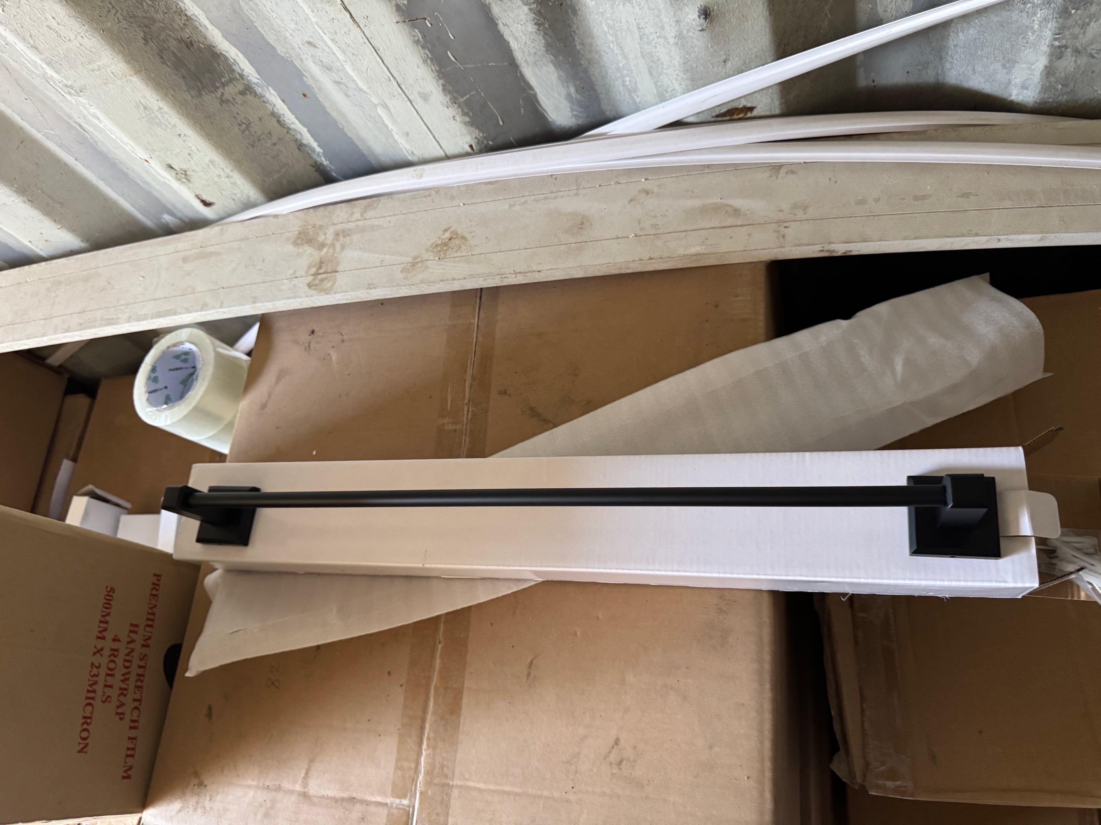 6601X001 Square Black Single Towel Bar