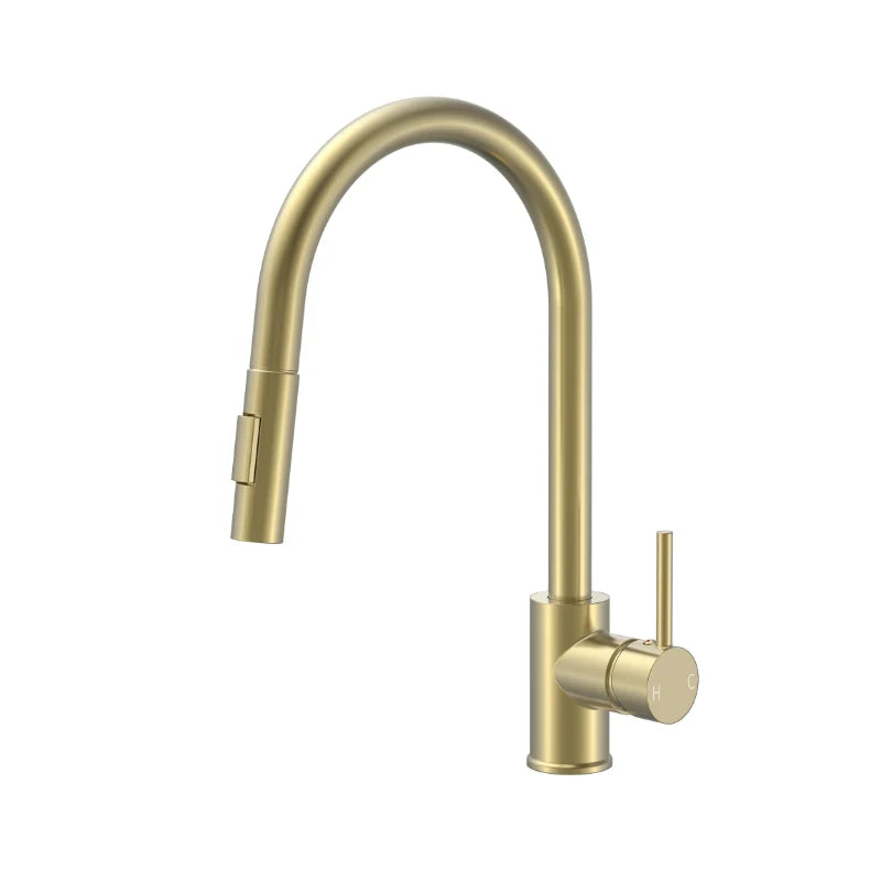 82H52-BG Round Brushed Gold Kitchen Mixer