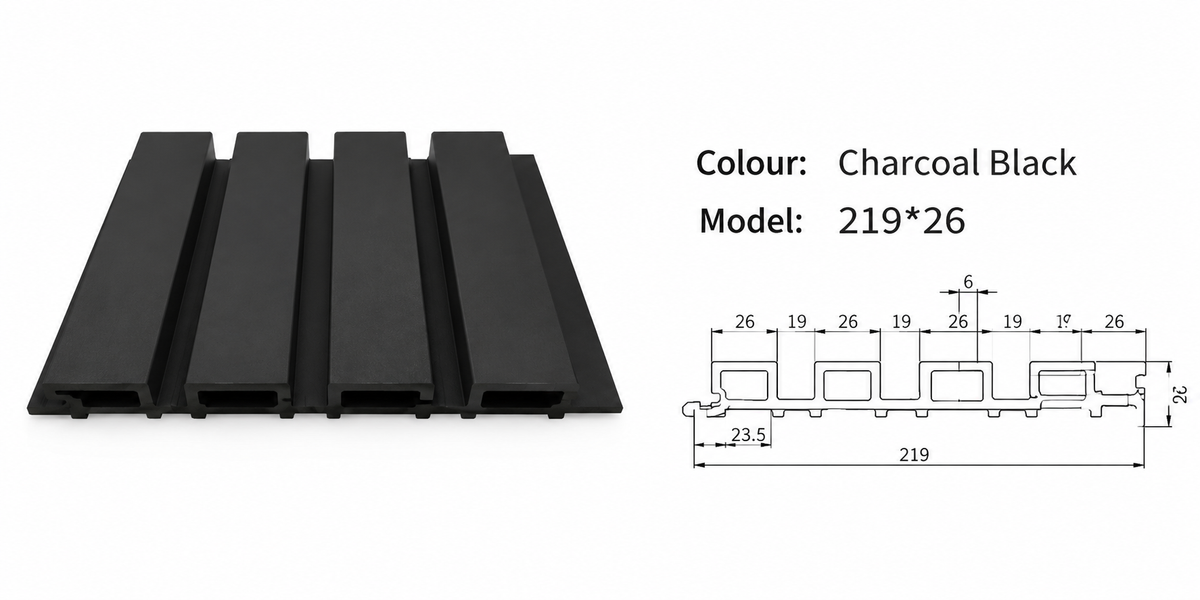 WPC WALL PANEL FOR OUTDOOR BLACK