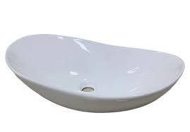 White Curved Basin – 520 × 320 × 150mm