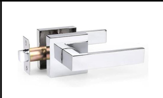 Square Chrome Zinc Alloy Passage Door Handle