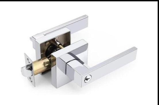 Chrome Zinc Alloy Entrance Door Handle with 3 Keys