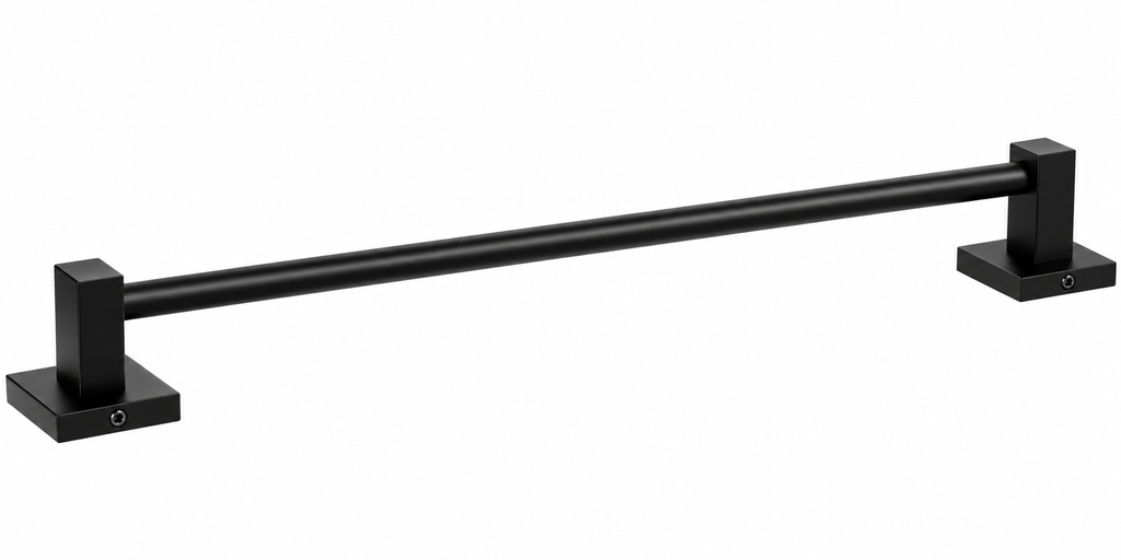 6601X001 Square Black Single Towel Bar