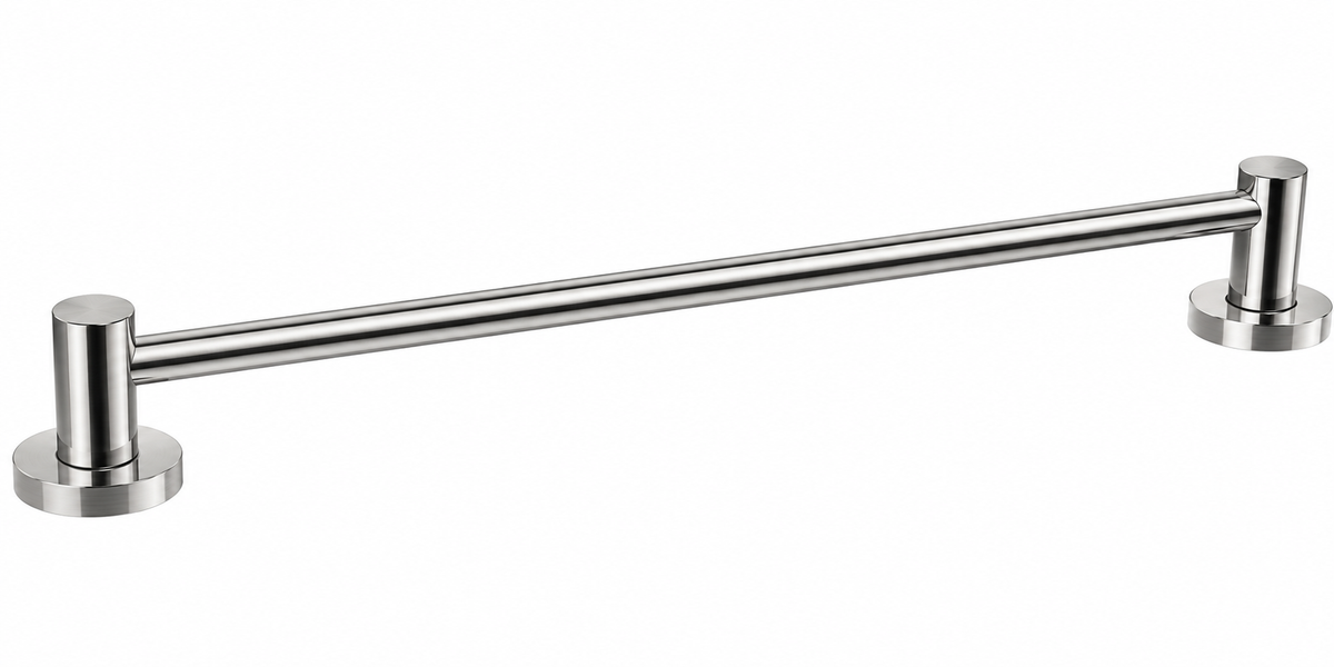 6601X001 Round Chrome Single Towel Bar – 60cm