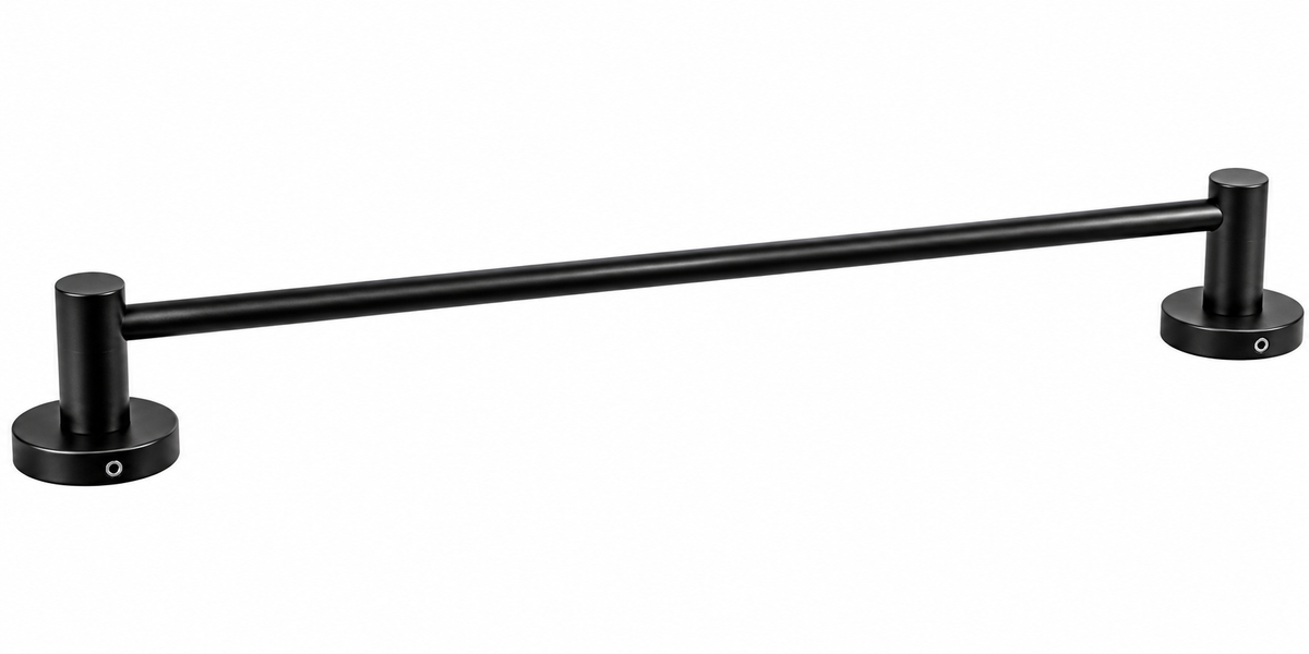 6601X001 Round Black Single Towel Bar – 60cm