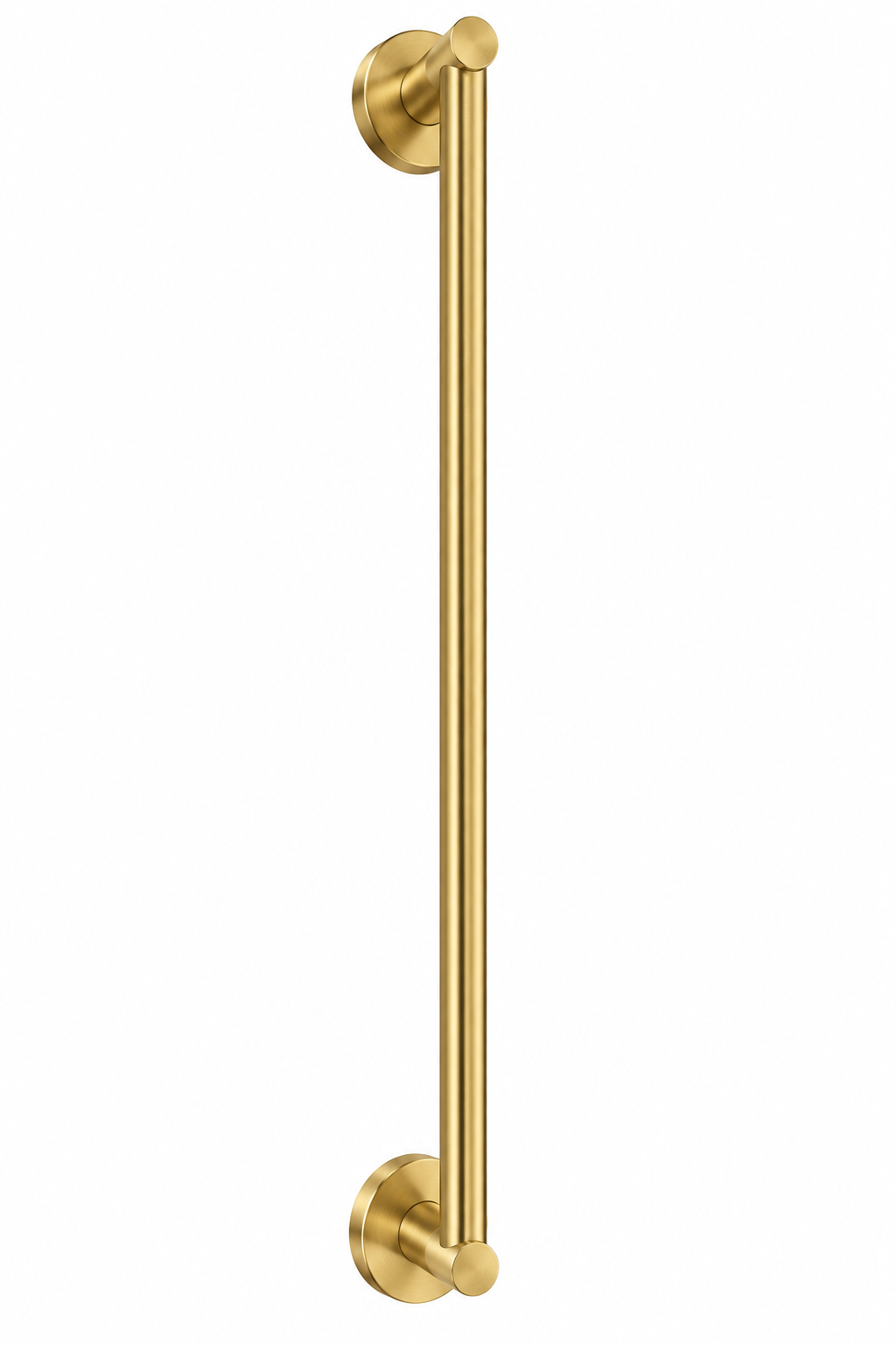 Round Brushed Gold Single Towel Bar – 60cm