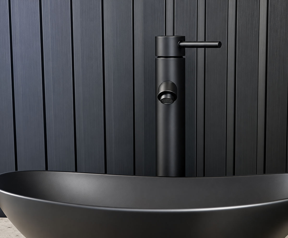81H10A-MB Round Matte Black Basin Mixer