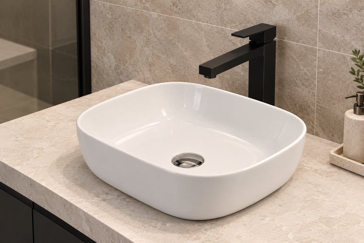 8217 Ceramic Above-Counter Basin – 500 × 395 × 145mm