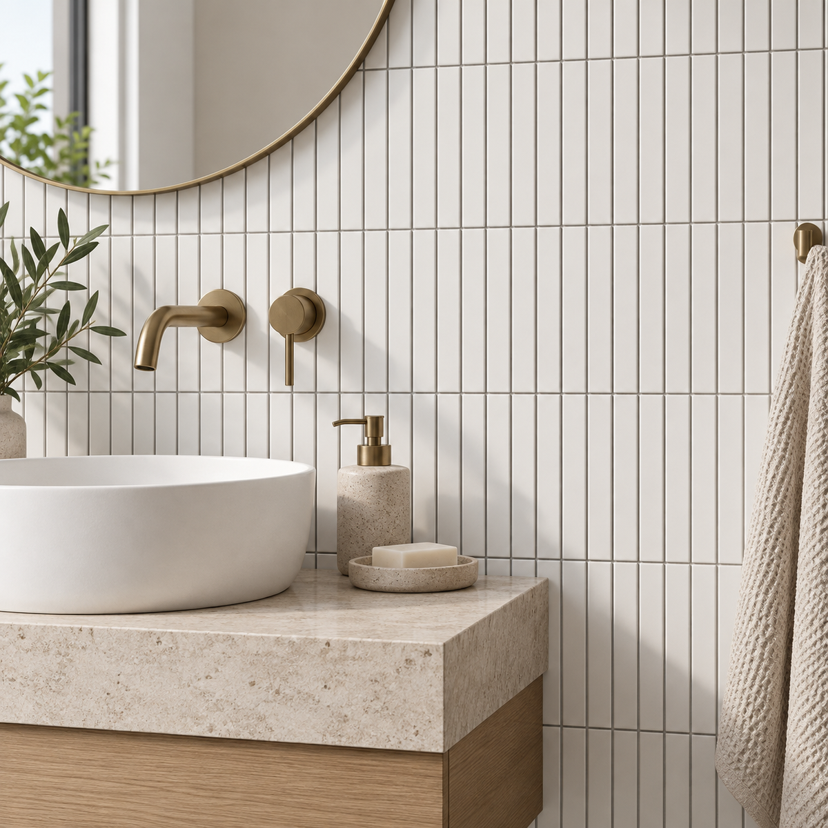 KitKat Matte White Mosaic Tile – 296 × 297mm